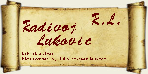 Radivoj Luković vizit kartica